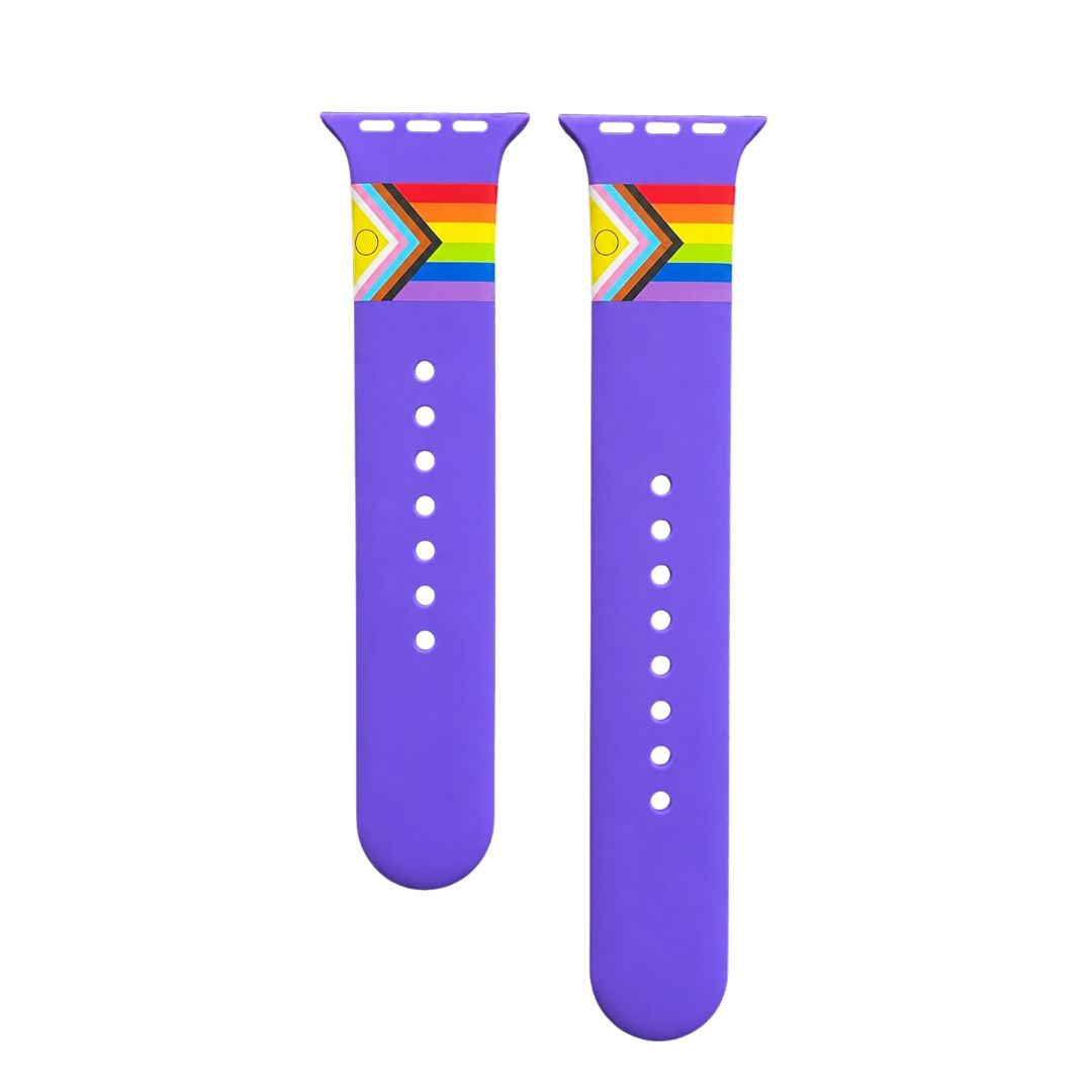 Los paars LGBTQ+ Pride Apple Watch-bandje met regenboogdesign – BnationX