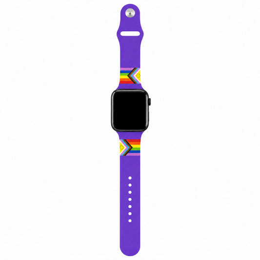 Paars LGBTQ+ Apple Watch-bandje met Pride regenboogdesign – BnationX
