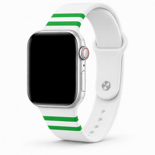 Apple Watch bandje Groningen – wit groen horlogebandje – BnationX