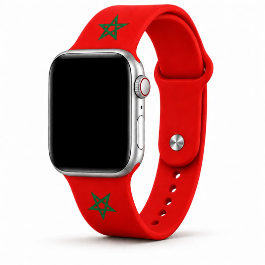 Apple Watch bandje Marokko – rood horlogebandje met Marokkaanse sterren – BnationX