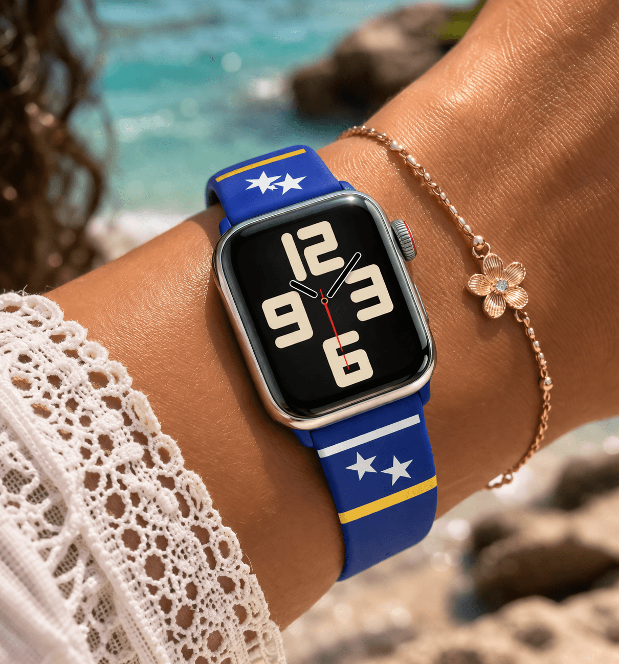 Oranje smartwatch bandje voor dames met Nederlandse vlag design – sportief en stijlvol horlogebandje