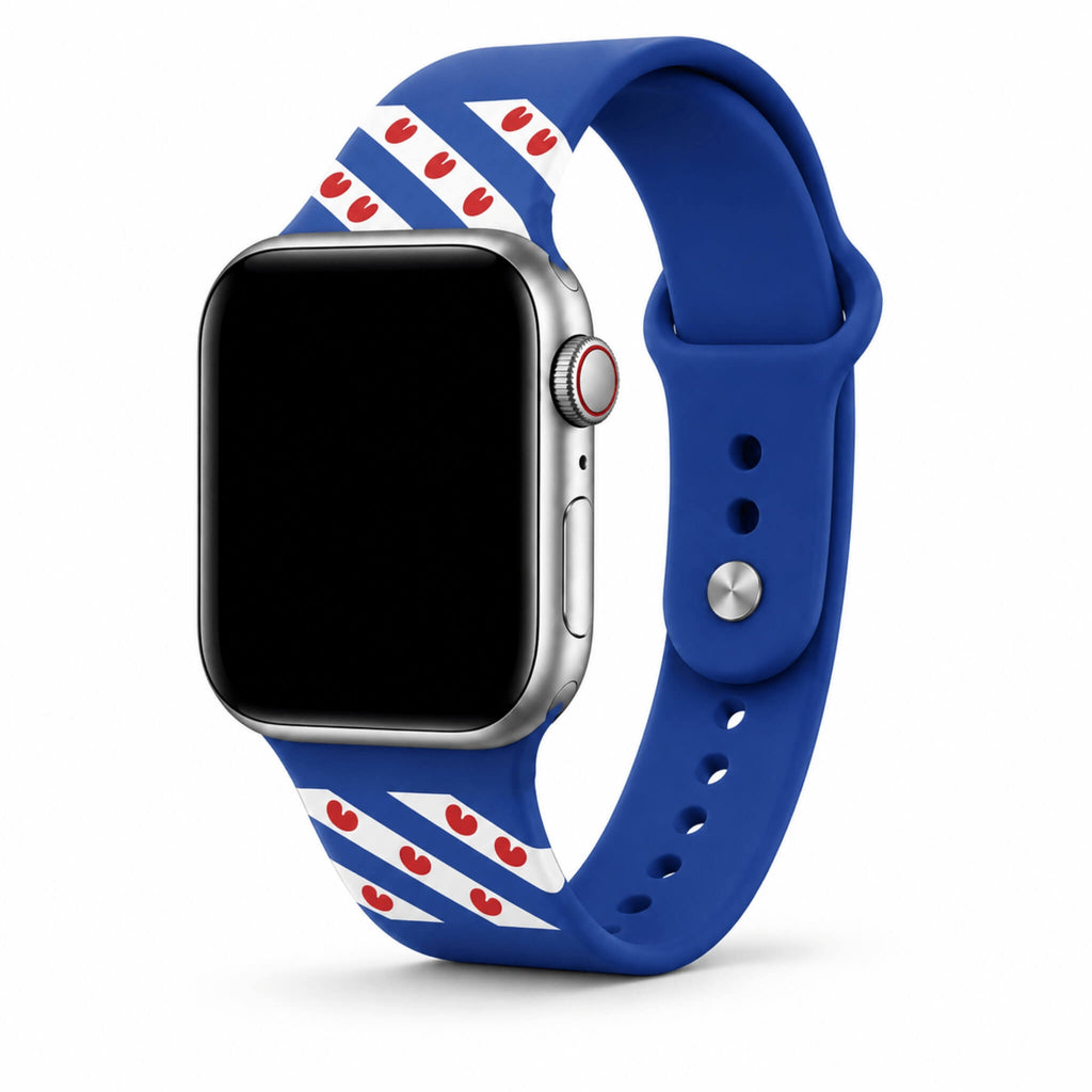 Apple Watch bandje Friesland met Friese vlag en iconische pompeblêden.