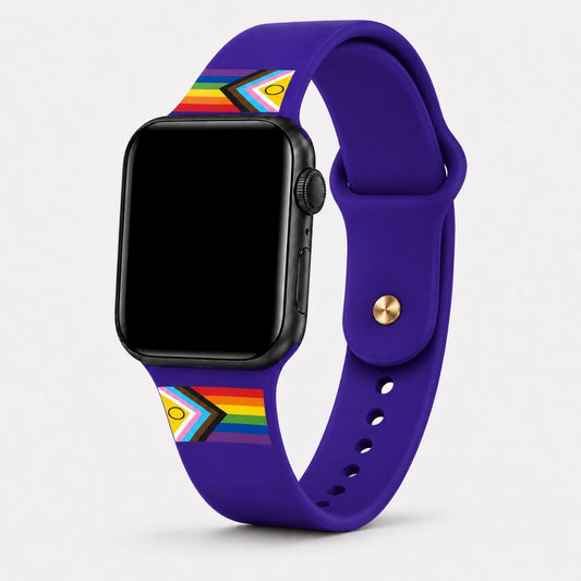 Paars LGBTQ+ Pride Apple Watch-bandje met regenboogdesign – BnationX
