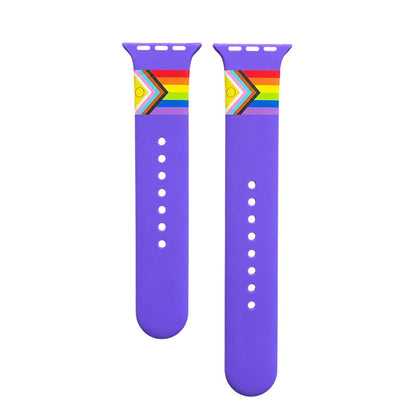 Los paars LGBTQ+ Pride Apple Watch-bandje met regenboogdesign – BnationX