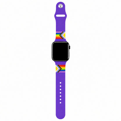 Paars LGBTQ+ Apple Watch-bandje met Pride regenboogdesign – BnationX