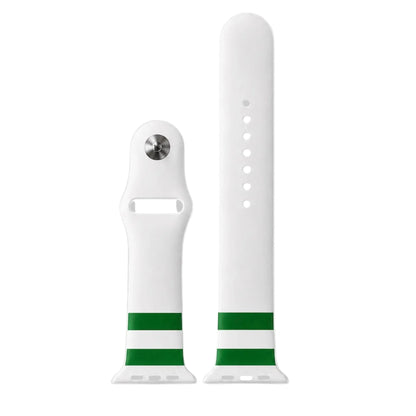 Rotterdam horlogebandje voor Apple Watch met strak wit ontwerp en groene accenten.