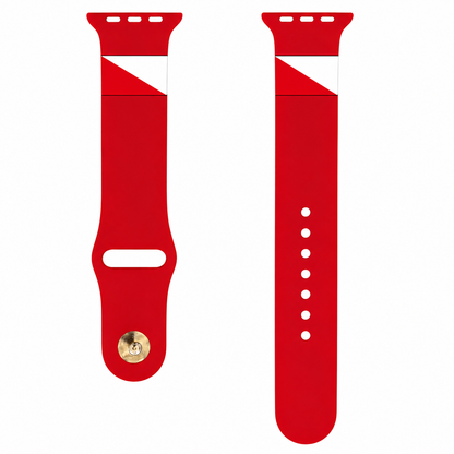 Apple Watch bandje Utrecht – losse rode polsband met rood-witte Utrechtse vlag – BnationX
