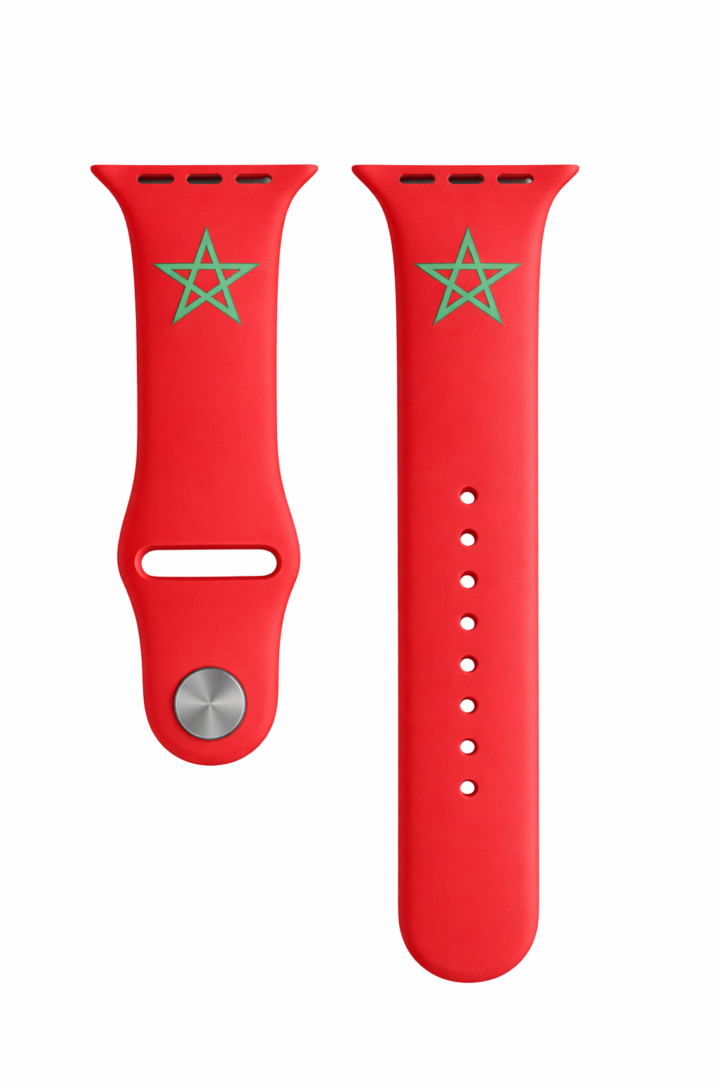 Apple Watch bandje Marokko rood groene ster siliconen achterkant delen BNationX