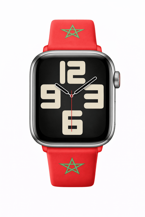 rood smartwatch bandje Marokko vlag close up BNationX