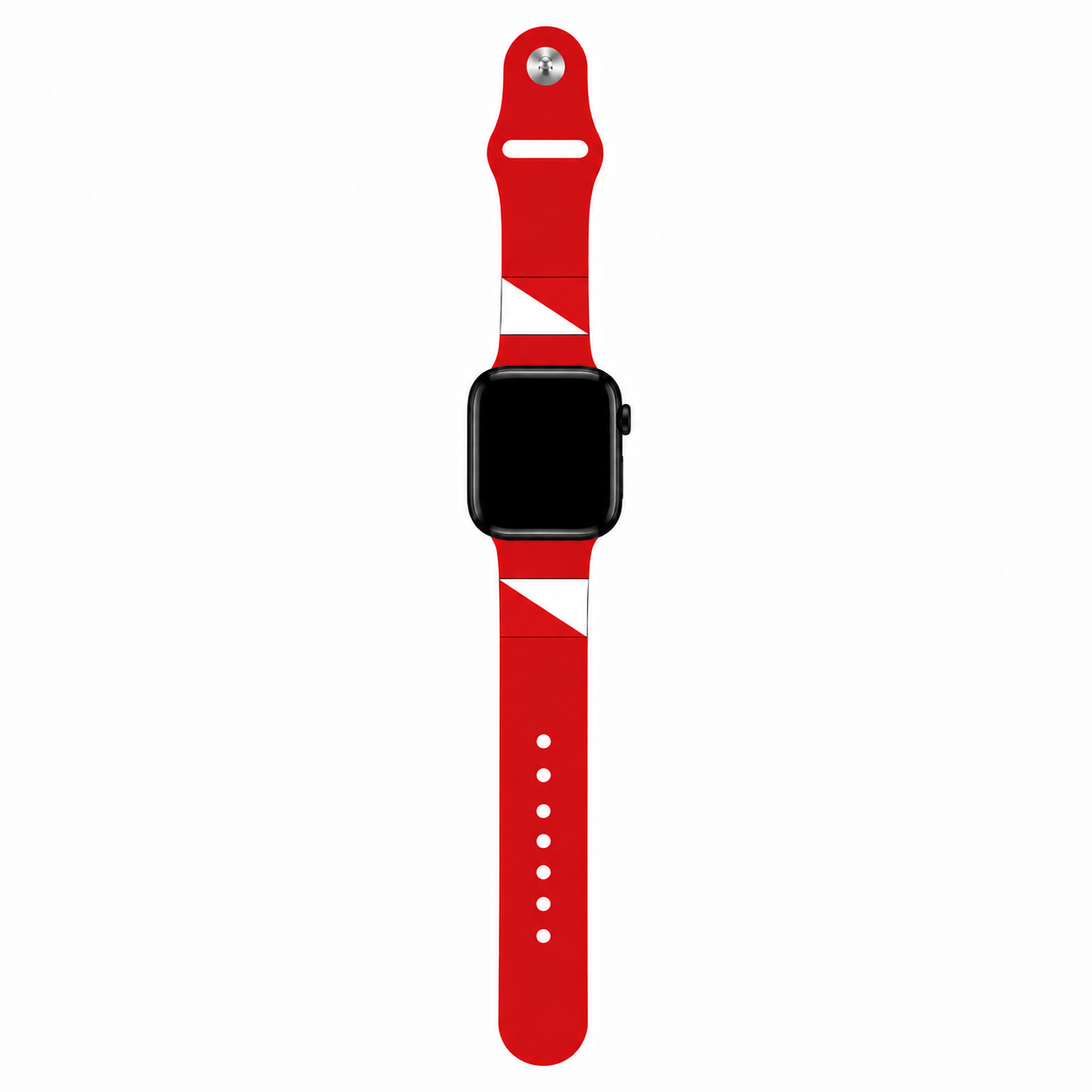 Apple Watch bandje Utrecht – rood bandje met Utrechtse vlag, volledig uitgestrekt – BnationX