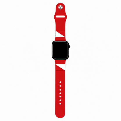 Apple Watch bandje Utrecht – rood bandje met Utrechtse vlag, volledig uitgestrekt – BnationX
