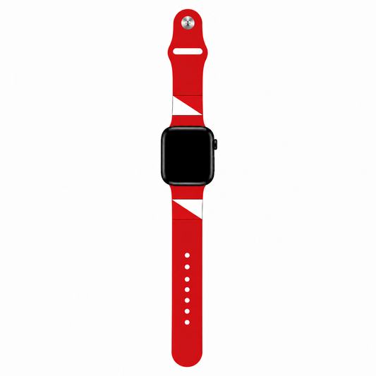 Apple Watch bandje Utrecht – rood bandje met Utrechtse vlag, volledig uitgestrekt – BnationX