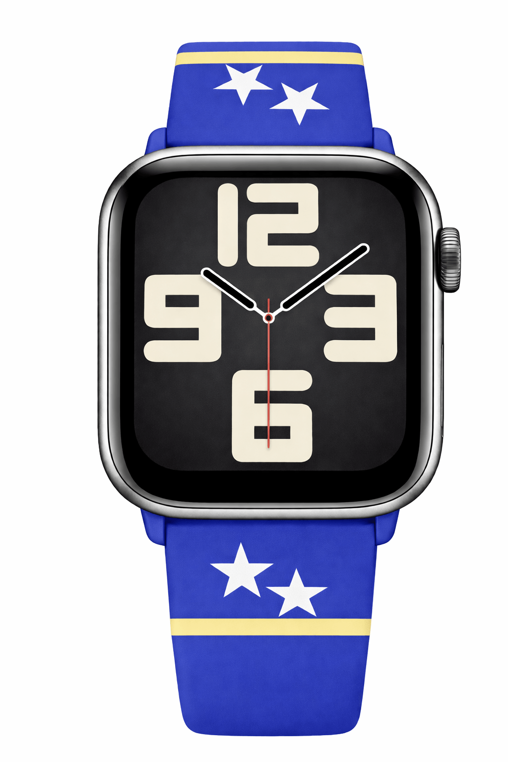 Apple Watch bandje Curaçao blauw siliconen vlag close-up BNationX